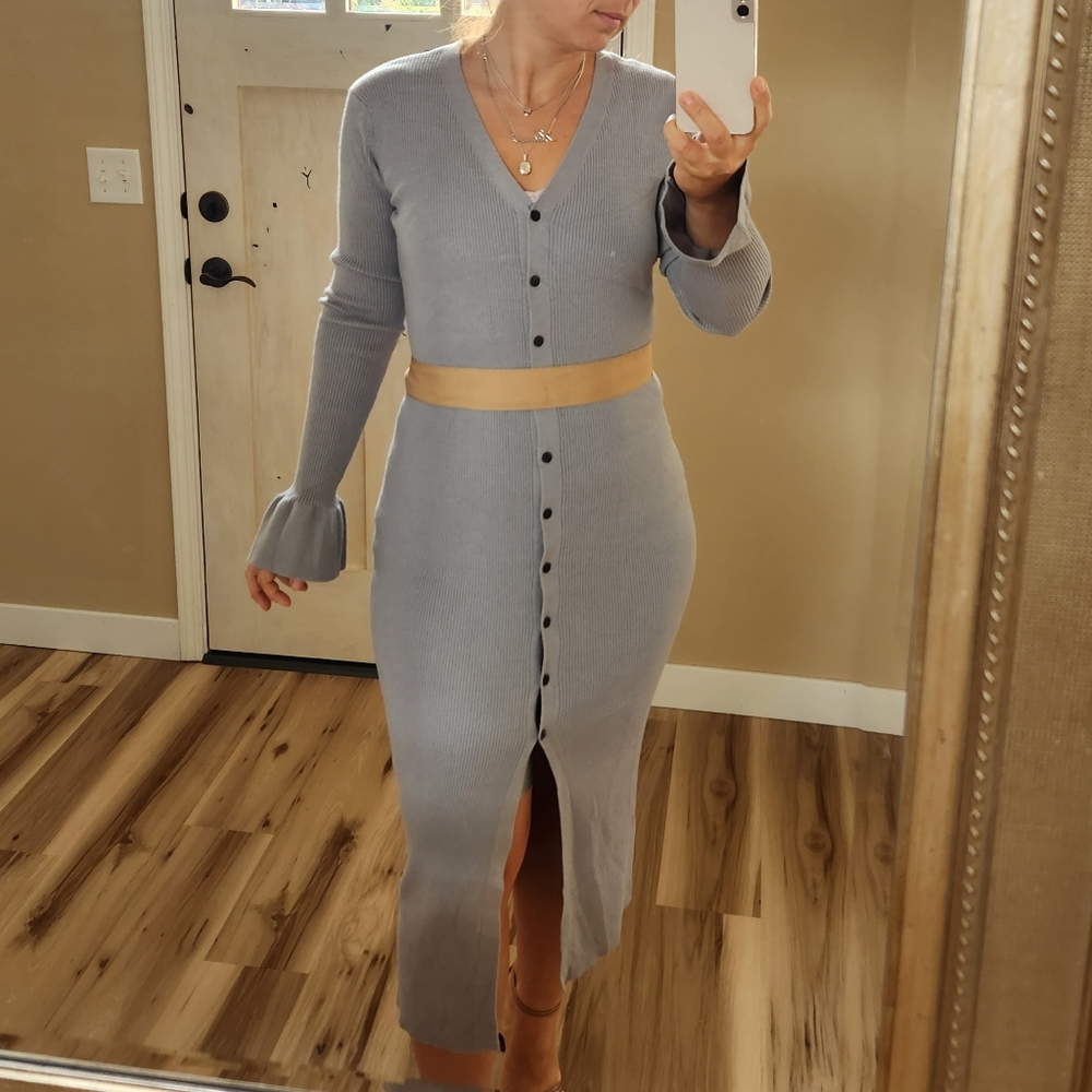 Amazing gray sweater dress